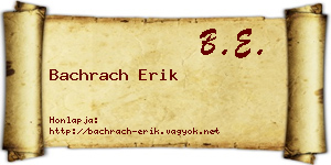 Bachrach Erik névjegykártya